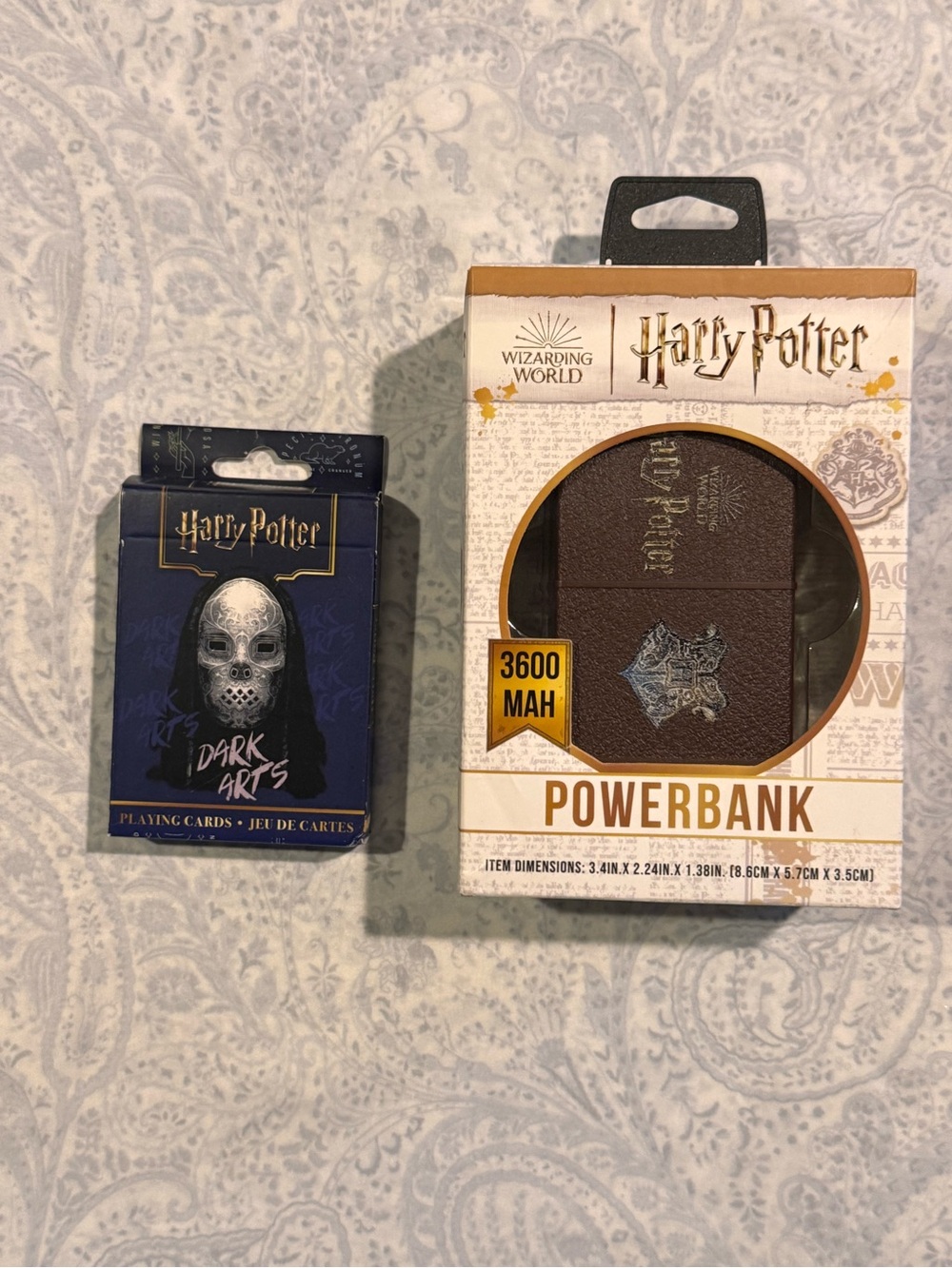 Harry Potter Brown Leather-Style Powerbank & Set of Playing Cards